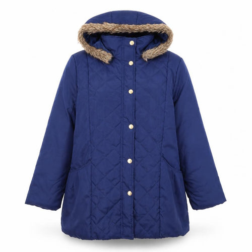 Anne De Lancay Womens Blue   Parka Coat Size M