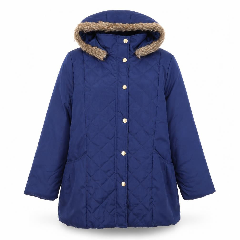 Anne De Lancay Womens Blue   Parka Coat Size M