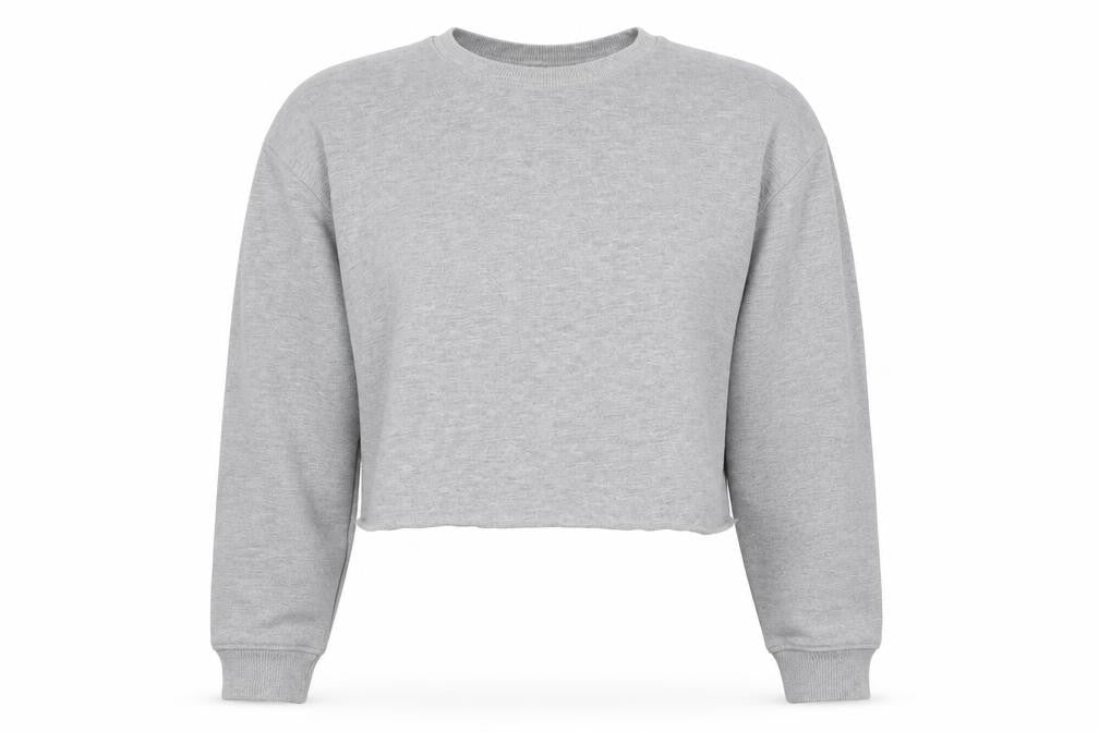 Front view of Miss Selfridge women’s grey pullover sweatshirt, size UK 12