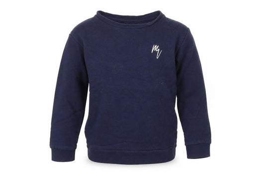 Front view of River Island boys’ blue pullover sweatshirt, size 7-8, years
