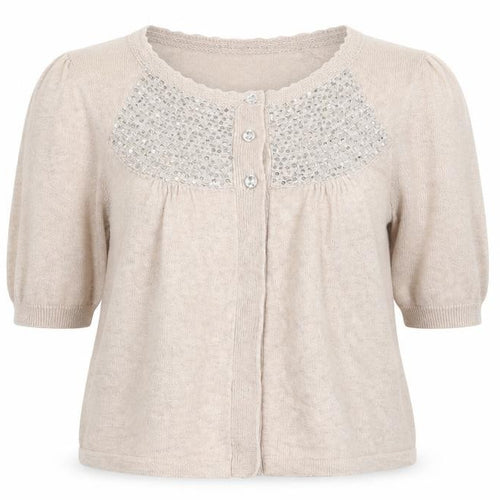 Ruler Island Womens Beige  Knit Cardigan Jumper Size 10