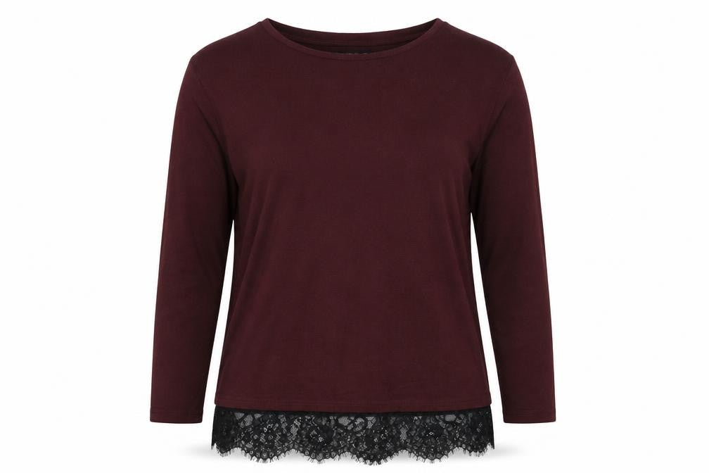 Front view of F&F women’s red jumper, size UK 10