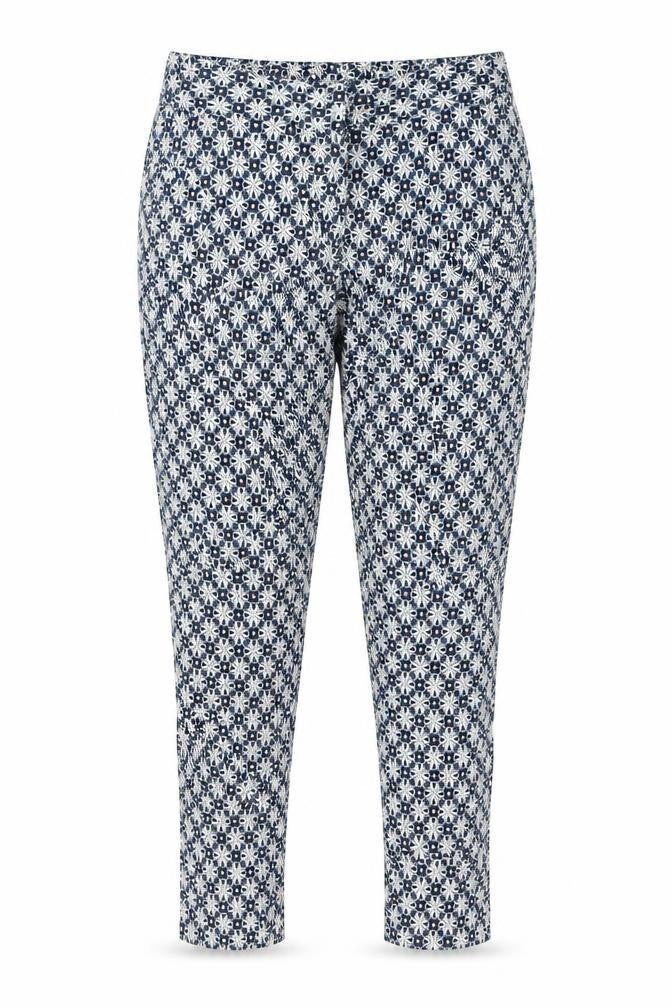 Warehouse Womens Black Geometric  Capri Trousers Size 6 L27 in