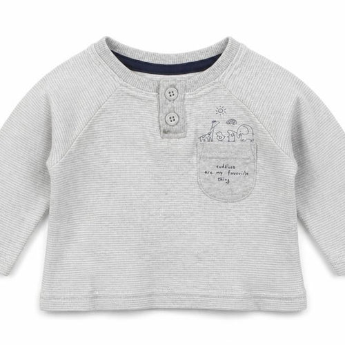 George Boys Grey   Basic T-Shirt Size 0-3 Months  - Cuddles are my Favourite Thing