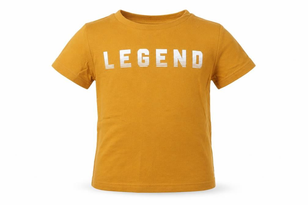Front view of River Island boys’ brown basic t-shirt, size 9-12, months - legend