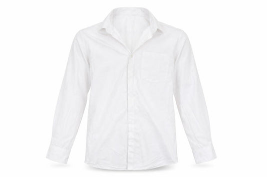 Front view of George girls’ white rayon basic button-up, size 15, years