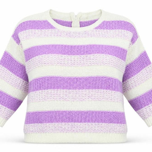 BM Womens Purple Striped  Pullover Jumper Size L