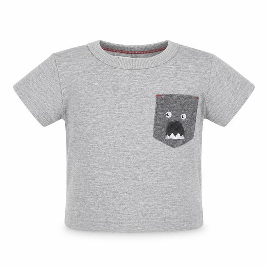 Front view of Next Baby Grey Basic T-Shirt, size 3-6, Months