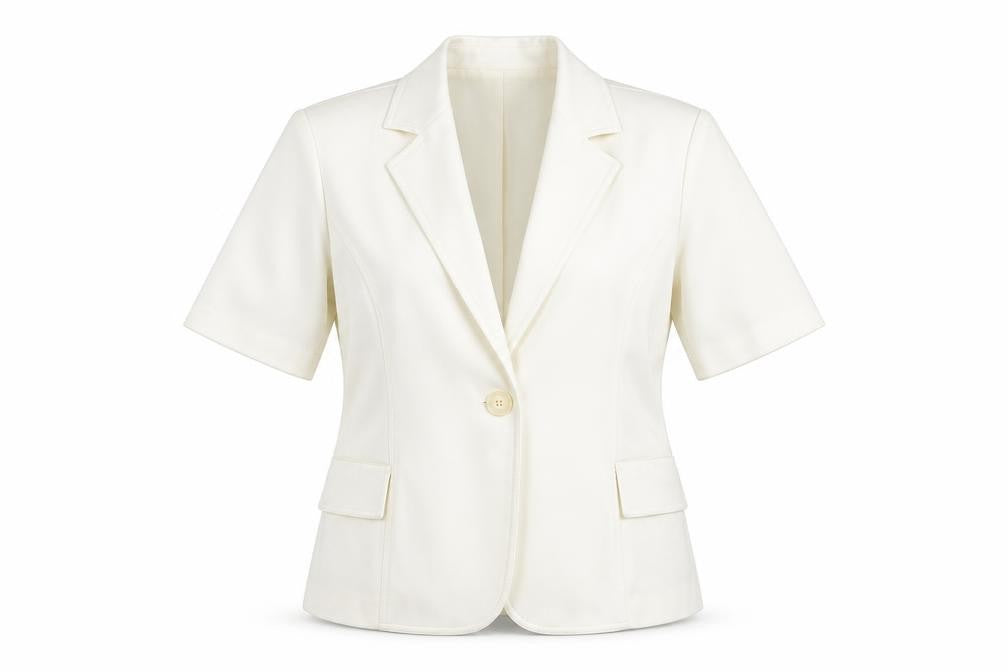 Front view of Paul Seperates women’s ivory jacket, size UK 12