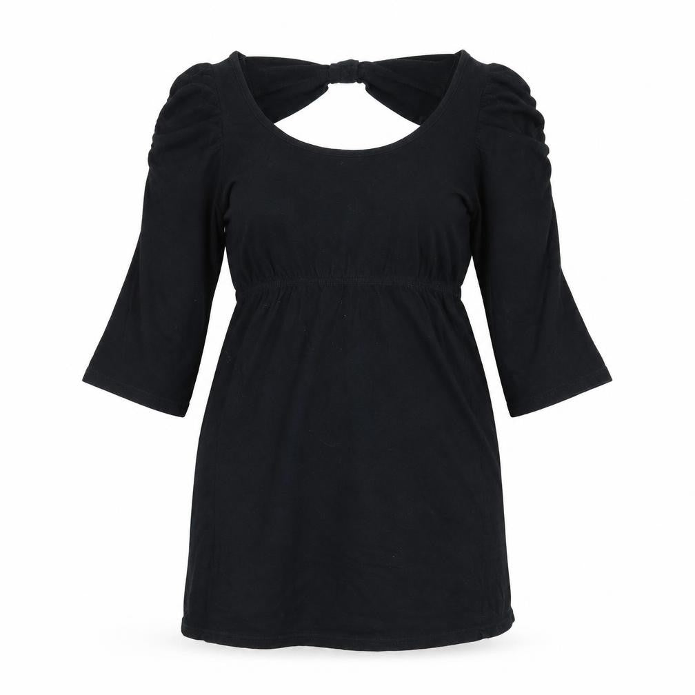 Dorothy Perkins Womens Black  Jersey Basic T-Shirt Size 6  - Cut out back