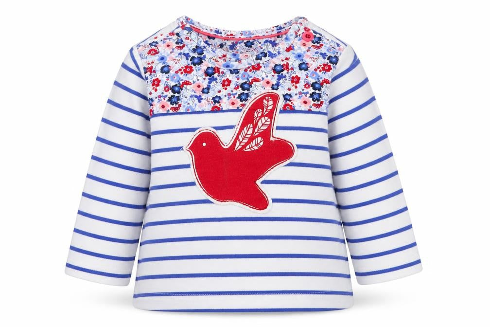 Marks and Spencer Baby White Striped  Basic T-Shirt Size 3-6 Months