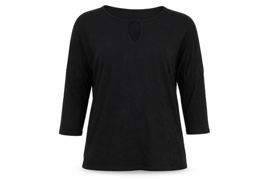 Front view of F&F women’s black basic t-shirt, size UK 10