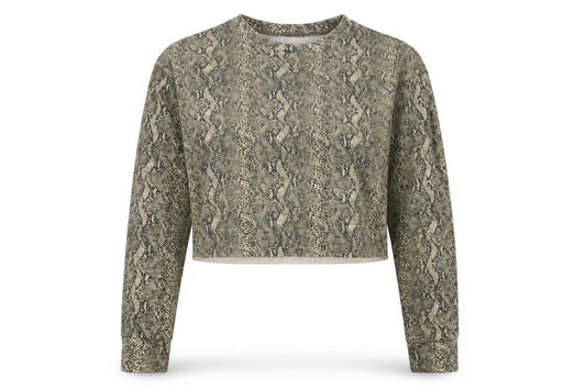 Front view of Zara women’s multicoloured animal print pullover sweatshirt, size S