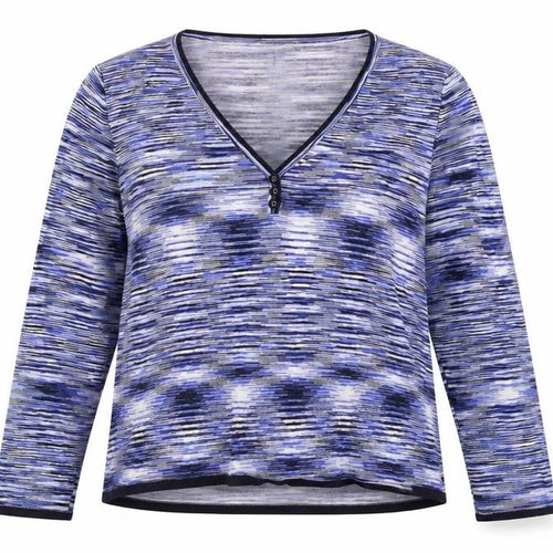 Country Casuals Womens Blue Striped Knit Pullover Jumper Size XL