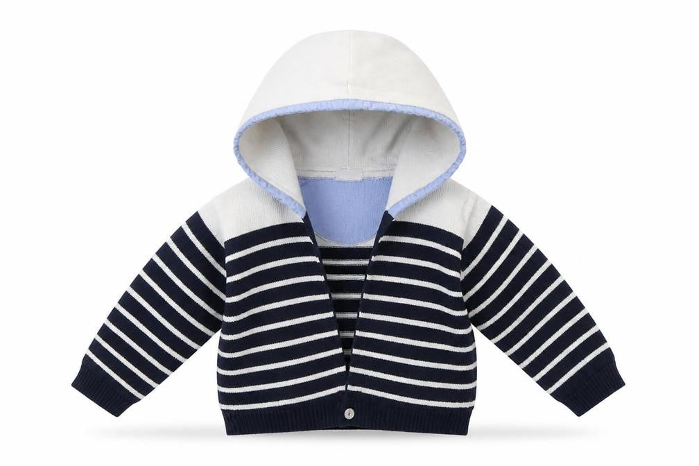 Fashion division Boys Blue Striped Knit Pullover Jumper Size 3-6 Months
