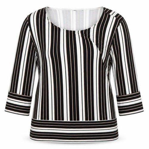 Preworn Womens White Striped  Tunic T-Shirt Size 14