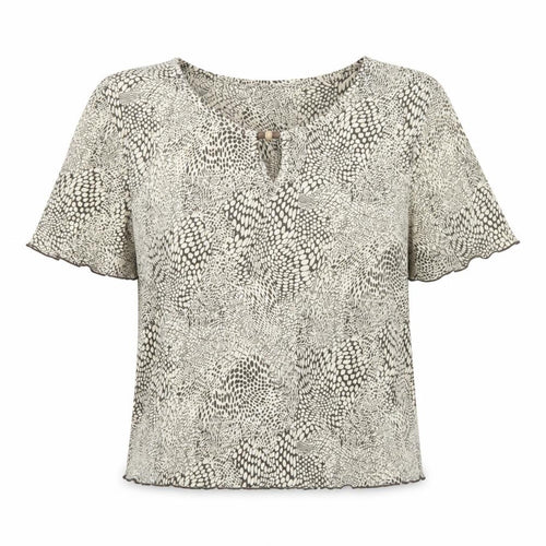 Roman Womens Ivory Animal Print  Basic Blouse Size M