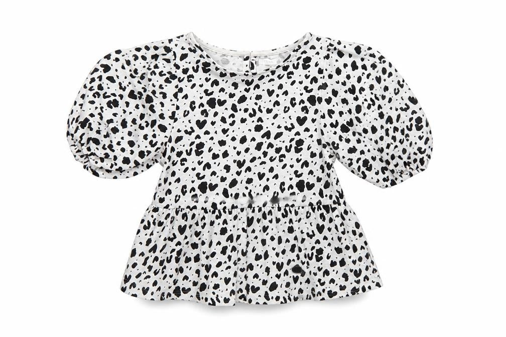 Front view of Next girls’ white animal print tunic blouse, size 10, years
