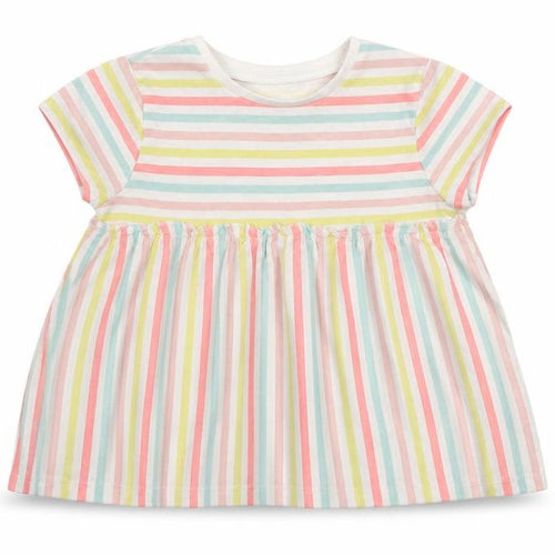 F&F Girls Multicoloured Striped  T-Shirt Dress  Size 12-18 Months
