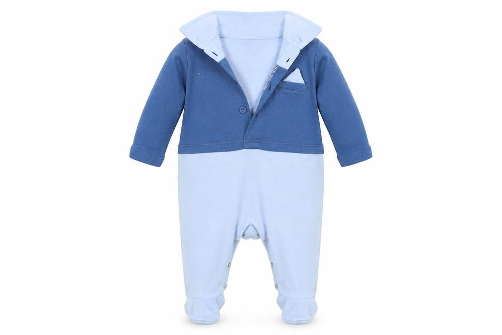 Mini Cuddles Boys Blue   Babygrow One-Piece Size 0-3 Months