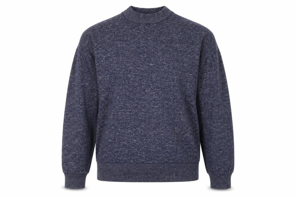 Front view of find. men’s blue jumper, size XL