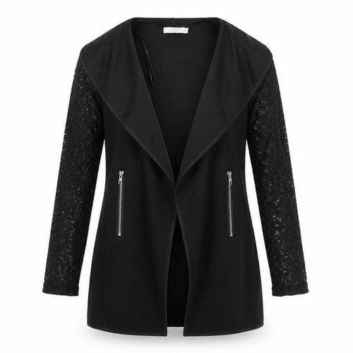 QED London Womens Black   Jacket Coatigan Size M  - Lace Sleeve