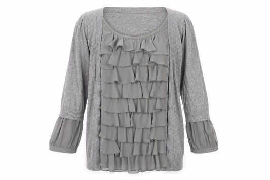 Front view of Next women’s grey basic t-shirt, size UK 10