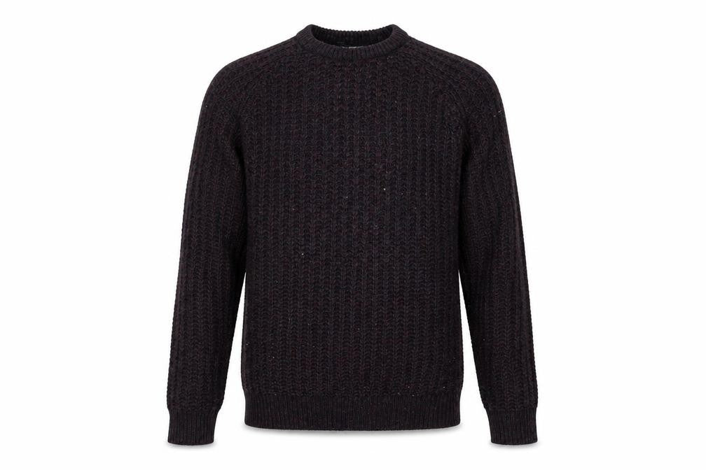 Front view of Cedarwood State men’s red knit jumper, size XS