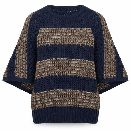 Pull&Bear Womens Blue Striped Knit Pullover Jumper Size M