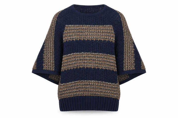 Pull&Bear Womens Blue Striped Knit Pullover Jumper Size M
