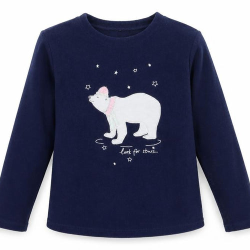 George Girls Black Solid  Top Pyjama Top Size 9 Years  - POLAR BEAR