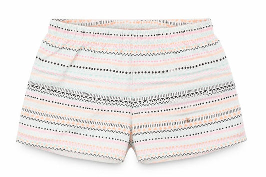 Front view of F&F girls’ grey fair isle sleep shorts, size 8-9, years - elastic waist