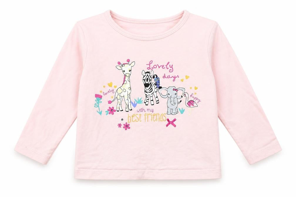peacock Girls Pink   Basic T-Shirt Size 18-24 Months  - animal