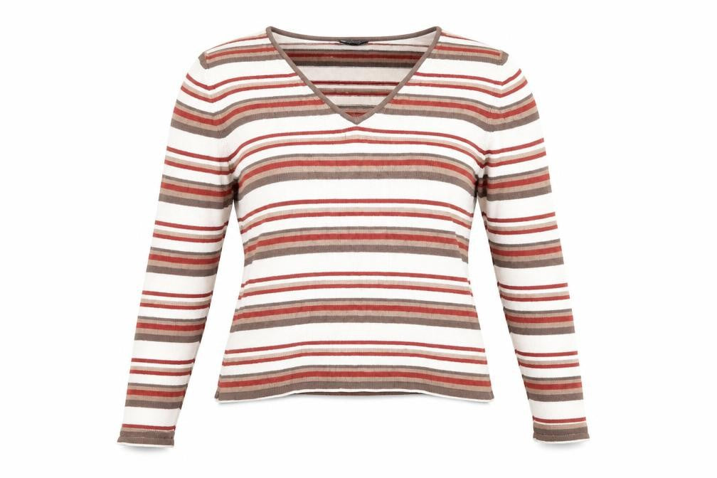 Dorothy Perkins Womens White Striped  Pullover Jumper Size 14