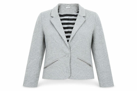 Front view of Divided women’s grey jacket blazer, size UK 12