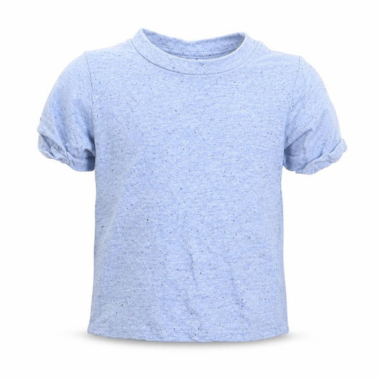 Front view of Asda George boys’ blue basic t-shirt, size 3-6, months