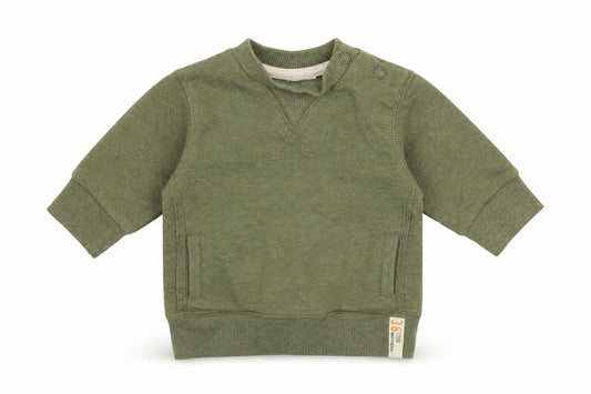 Front view of F&F boys’ green jumper, size 0-3, months