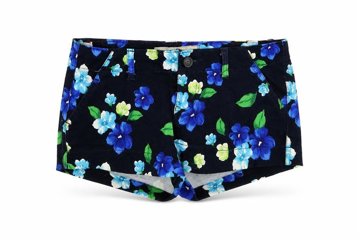 Hollister Womens Black Floral  Hot Pants Shorts Size 23 in