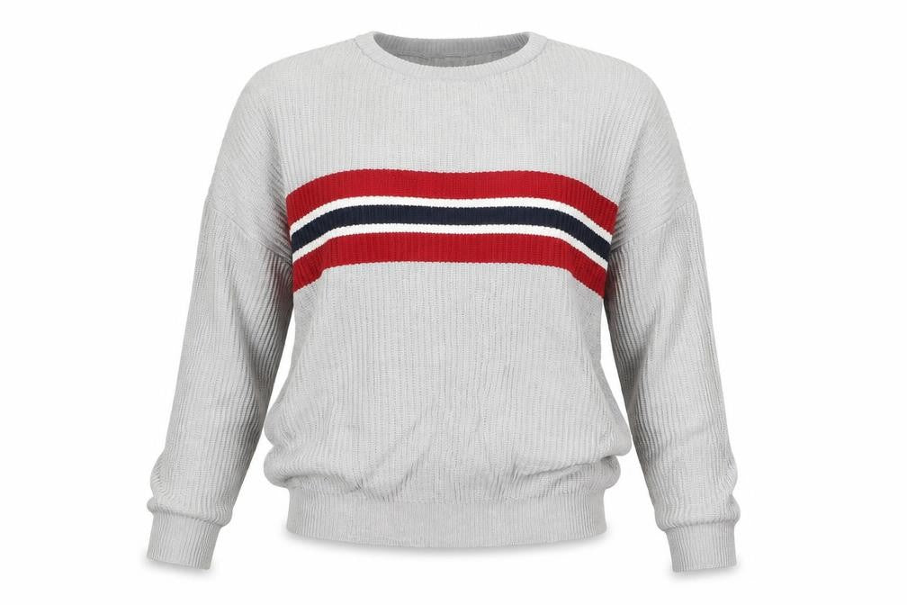 Pull&Bear Womens Grey Striped  Pullover Jumper Size S