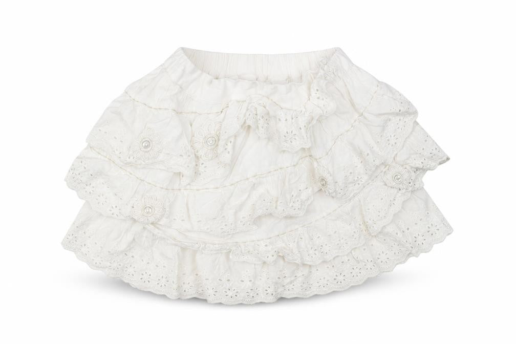 Front view of Next girls’ white flare skirt, size 2-3, years