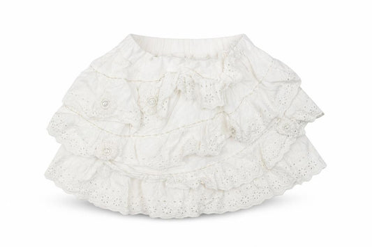 Front view of Next girls’ white flare skirt, size 2-3, years