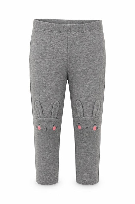 Front view of H&M girls’ grey animal print capri leggings, size 12, months