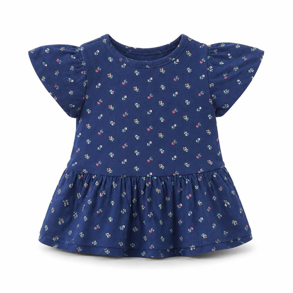 Gap Girls Blue Floral  Tunic Blouse Size 2 Years