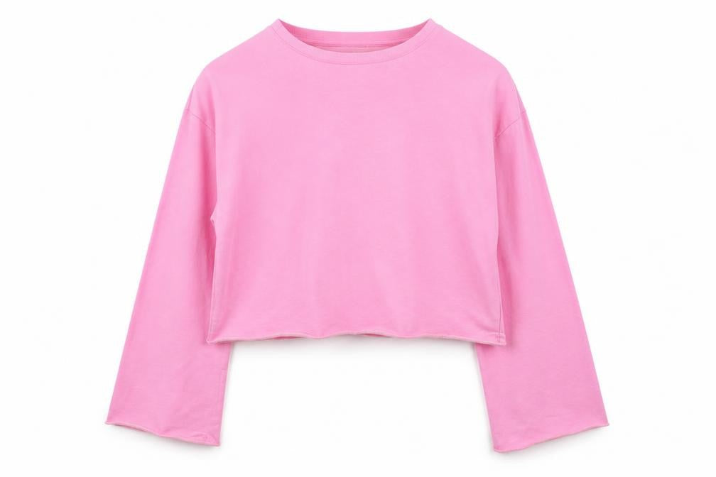 Front view of H&M women’s pink jumper, size L, - cropped