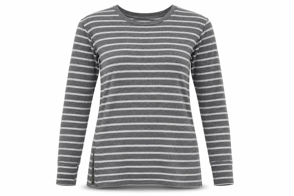 A Pea in the Pod Womens Grey Striped  Pullover Sweatshirt Size S