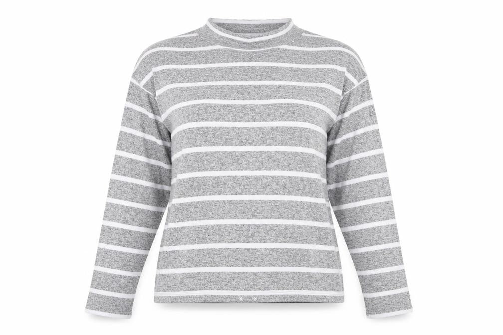 Marks and Spencer Womens Grey Striped  Top Pyjama Top Size 10