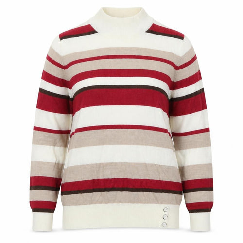 BHS Womens Red Striped Knit Pullover Jumper Size 16  - Beige