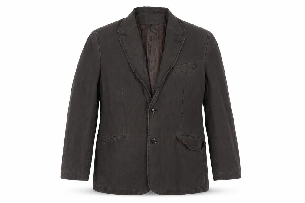 Front view of Lakeland men’s brown jacket suit jacket, size 40