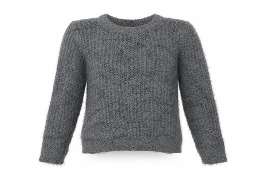 Front view of H&M girls’ grey knit jumper, size 10, years