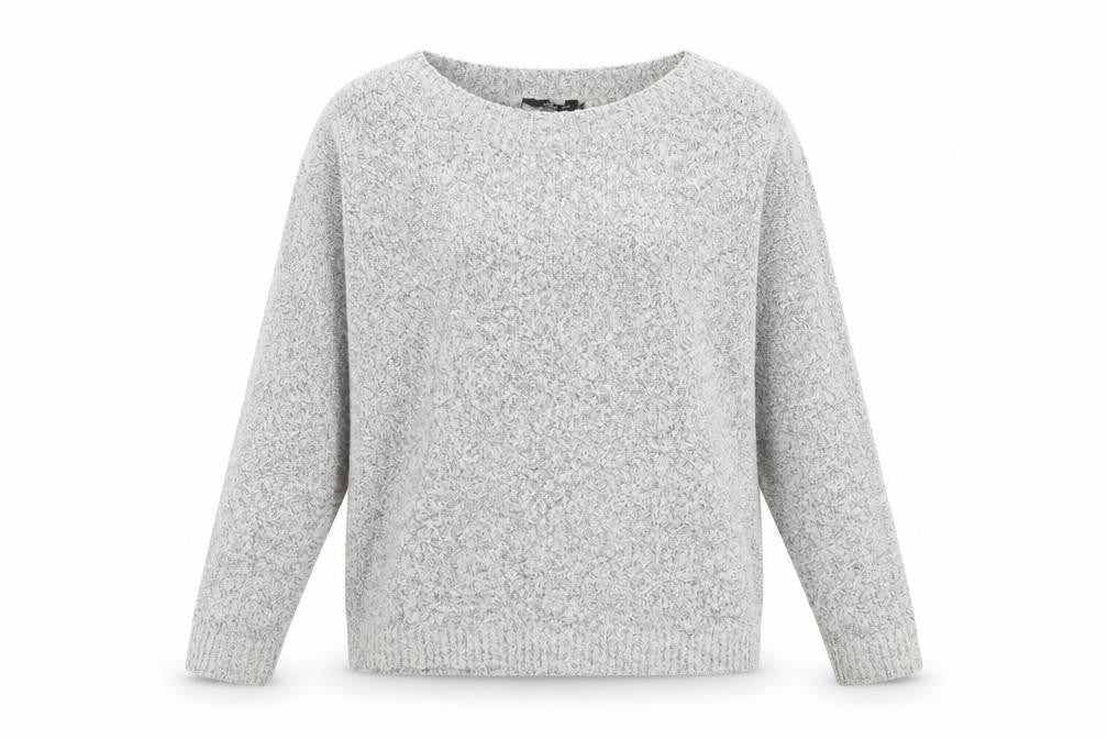 Front view of M&Co women’s grey knit jumper, size UK 12